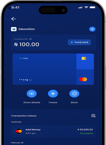 Virtual Card App Screenshot